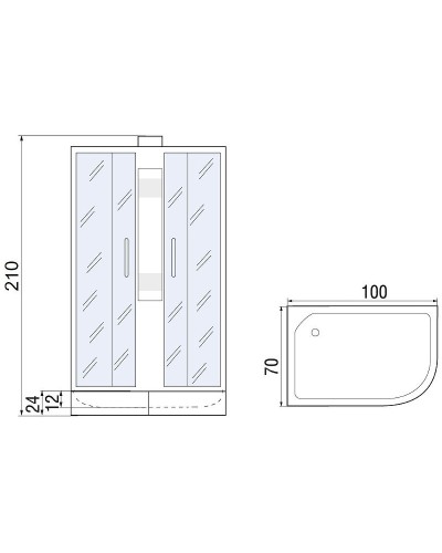 Душевая кабина River Nara 100x70 МТ L 10000008792 без гидромассажа