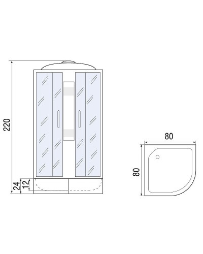 Душевая кабина River Nara Light XL 80x80 МТ 10000006221 без гидромассажа