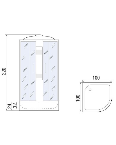 Душевая кабина River Nara Light XL 100x100 МТ 10000006219 без гидромассажа