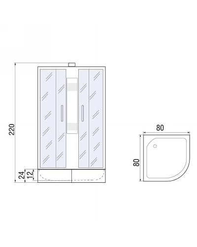 Душевая кабина River Nara Light XL 80x80 МТ Б/К 10000006218 без гидромассажа