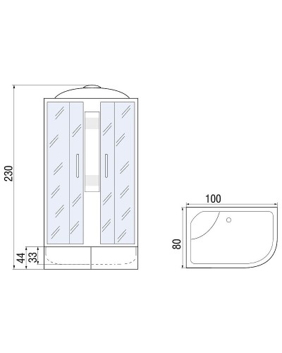 Душевая кабина River Nara XL 100x80 MT L 10000006216 без гидромассажа