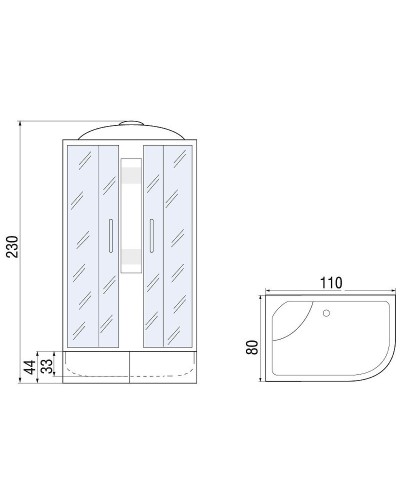Душевая кабина River Nara XL 110x80 MT L 10000006211 без гидромассажа