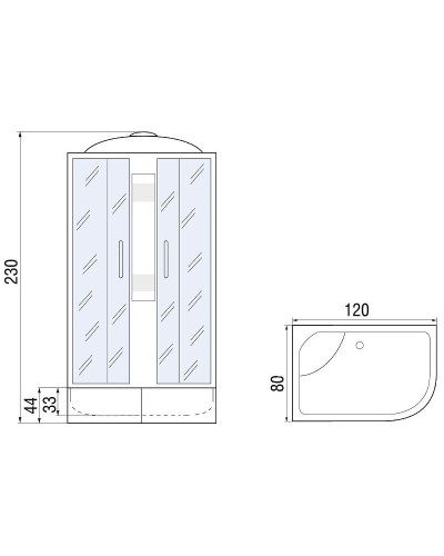 Душевая кабина River Nara XL 120x80 MT L 10000006209 без гидромассажа