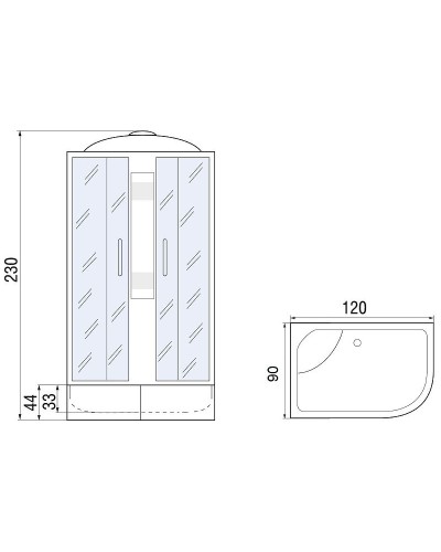 Душевая кабина River Nara XL 120x90 MT L 10000006207 без гидромассажа