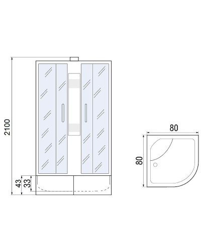 Душевая кабина River Nara XL 80x80 МТ Б/К 10000006205 без гидромассажа