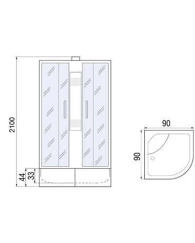 Душевая кабина River Nara XL 90x90 МТ Б/К 10000006204 без гидромассажа