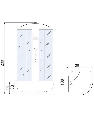 Душевая кабина River Desna XL 100x100 MT 10000006149 с гидромассажем