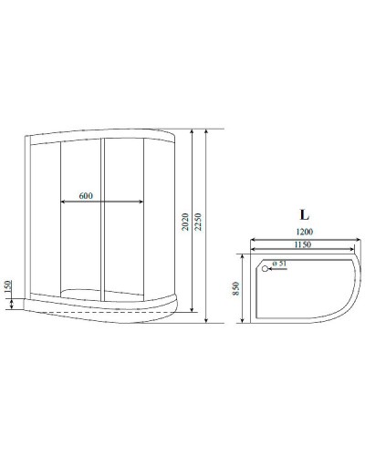 Душевая кабина Timo Standart 120х85 T-5502L с гидромассажем