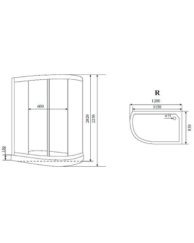 Душевая кабина Timo Standart 120х85 T-5502R с гидромассажем