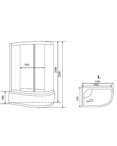 Душевая кабина Timo Standart 110х85 T-6610SL без гидромассажа