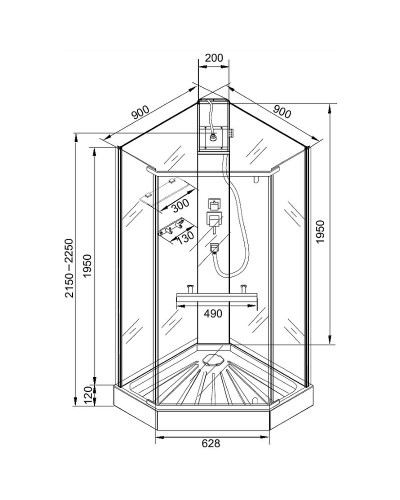 Душевая кабина Cerutti SPA Chika 90х90 901B без гидромассажа