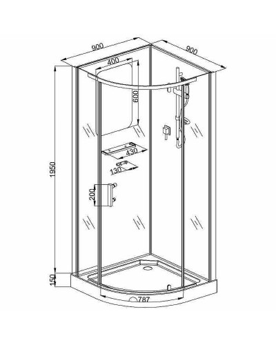 Душевая кабина Cerutti SPA Korra 90х90 90T без гидромассажа