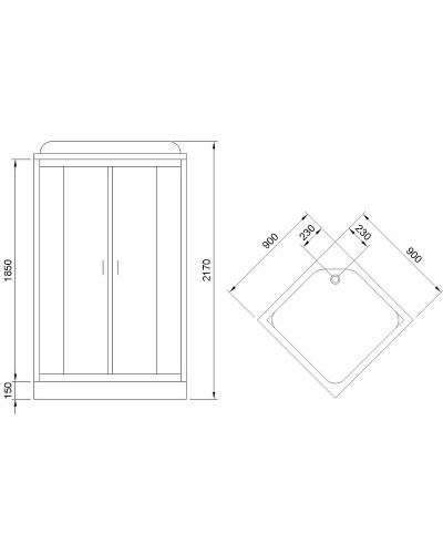 Душевая кабина Royal Bath HP 90x90 RB90HP2-M с гидромассажем