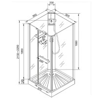 Душевая кабина Cerutti SPA Mimi 90х90 901B без гидромассажа