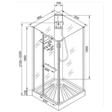 Душевая кабина Cerutti SPA Mimi 90х90 901B без гидромассажа