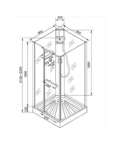 Душевая кабина Cerutti SPA Mimi 90х90 901B без гидромассажа
