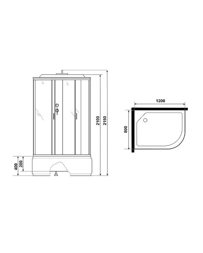 Душевая кабина Niagara Classic 120x80 NG-2310-14LP без гидромассажа