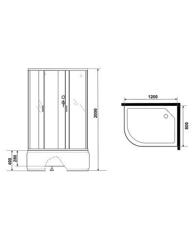Душевая кабина Niagara Classic 120x80 NG-2310-14RBK без гидромассажа