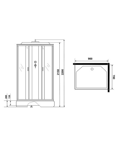 Душевая кабина Niagara Classic 90x70 NG-33974-14Q без гидромассажа