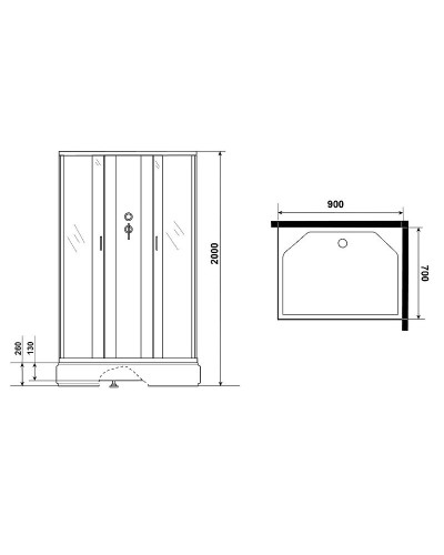 Душевая кабина Niagara Classic 90x70 NG-33974-14QBK без гидромассажа