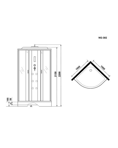 Душевая кабина Niagara Ultra 100x100 NG-302-01 с гидромассажем