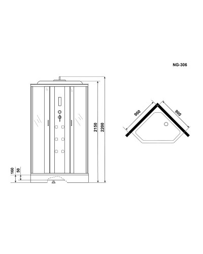 Душевая кабина Niagara Ultra 90x90 NG-306-01 с гидромассажем