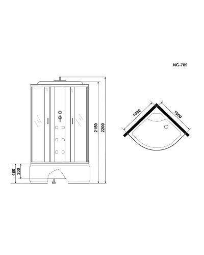 Душевая кабина Niagara Ultra 100x100 NG-709-01 с гидромассажем
