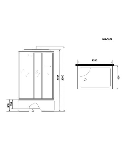 Душевая кабина Niagara Ultra 120x80 L NG-307-01L с гидромассажем