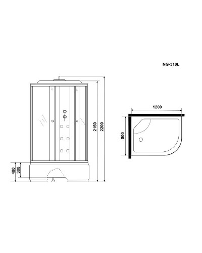 Душевая кабина Niagara Ultra 120x80 L NG-310-01L с гидромассажем