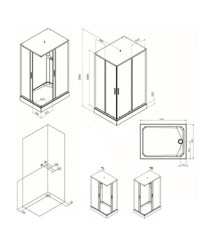 Душевая кабина AM.PM Gem 120х90 W90C-404-12090MT без гидромассажа
