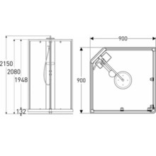 Душевая кабина 90х90х215 см IDO Showerama 10-5 Comfort 558.210.304 прозрачное