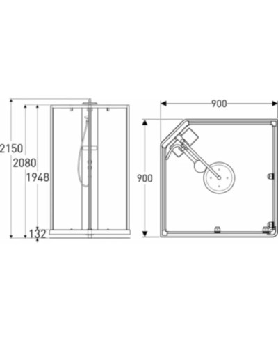 Душевая кабина 90х90х215 см IDO Showerama 10-5 Comfort 558.210.304 прозрачное