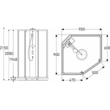 Душевая кабина 90х90х215 см IDO Showerama 10-5 Comfort 558.202.302 прозрачное