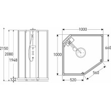 Душевая кабина 100х100х215 см IDO Showerama 10-5 Comfort 558.207.315 прозрачное