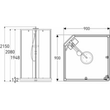 Душевая кабина 90х90х215 см IDO Showerama 10-5 Comfort 558.209.303 прозрачное