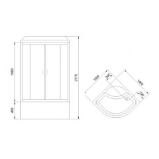 Душевая кабина 100х100х217 см Royal Bath RB100BK3-WT-CH прозрачное
