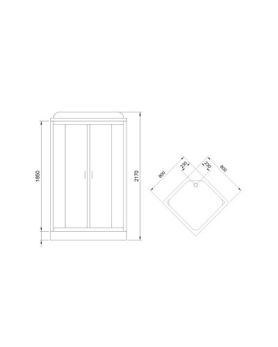 Душевая кабина 80х80х217 см Royal Bath RB80HP2-M-CH матовое