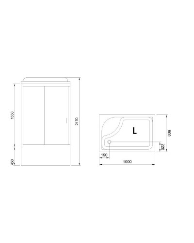 Душевая кабина 100х80х217 см Royal Bath RB8100BP3-WC-CH-L матовое
