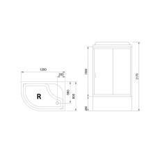 Душевая кабина 120х80х217 см Royal Bath RB8120BK2-M-CH-R матовое