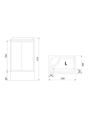 Душевая кабина 120х80х217 см Royal Bath RB8120BP6-WT-CH-L прозрачное