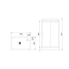 Душевая кабина 120х80х217 см Royal Bath RB8120HP1-M-CH-R матовое