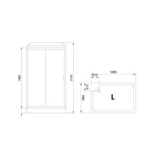Душевая кабина 120х80х217 см Royal Bath RB8120HP2-M-CH-L