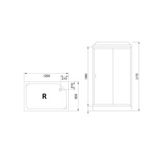 Душевая кабина 120х80х217 см Royal Bath RB8120HP2-M-CH-R матовое