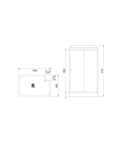 Душевая кабина 120х80х217 см Royal Bath RB8120HP2-T-CH-R прозрачное