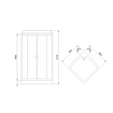 Душевая кабина 90х90х217 см Royal Bath RB90HP1-M-CH матовое