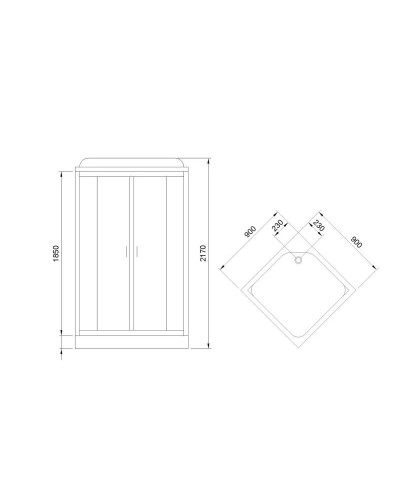 Душевая кабина 90х90х217 см Royal Bath RB90HP1-T-CH прозрачное