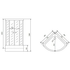 Душевая кабина 80x80x220 см Timo Standart T-6680 B прозрачное