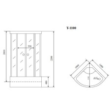 Душевая кабина 100x100x220 см Timo Standart T-6600 S прозрачное