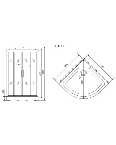 Душевая кабина 100x100x220 см Timo Standart T-6601 S прозрачное