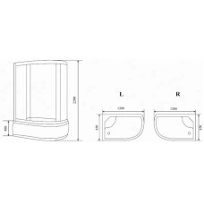 Душевая кабина 120x85x220 см Timo Standart T-6620 B L прозрачное
